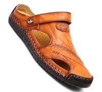 Herren Leder Geschlossene Sandalen Männer Wandersandalen Strandschuhe Ledersandalen EU45