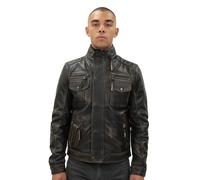 Herren-Leder-Retro-Bikerjacke-Toronto XL