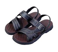 Herren Leder Sandalen - Outdoor Trekkingsandalen Sommer MäNner rutschfeste Leichte Trekkingschuhe - Verstellbare Schnalle Beach Sandalen Outdoorsandalen Bequeme Wanderschuhe Casual Sportsandalen