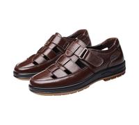 Herren Leder Sandalen Sommer Atmungsaktive rutschfeste Wanderschuhe Trekkingschuhe Bequeme Strandsandale FüR Camping Sport MäNner Arbeit Business Sandalen Atmungsaktive OrthopäDische Sandaletten