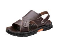 Herren Leder-Sandalen Sommer Modische Und Bequeme Treckingsandalen Orthopedische Strandsandalen Verstellbare Schnalle Outdoorsandalen Leicht Und Atmungsaktiv Sandals Anti-Rutsch Sommerschuhe