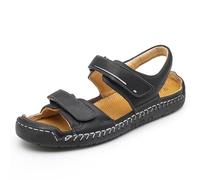 Herren Leder Sandalen Strand Wandersandale Sommer Bequeme Trekkingschuhe Wanderschuhe Sport Outdoor mit Klettverschluss Beach Geschlossene Sandalen
