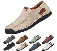 Herren-Leder-Slipper zum Reinschlüpfen, Freizeitschuhe, Business-Kleid, Mokassins, weiche Sohlen, rutschfeste Arbeitsschuhe, leicht, atmungsaktiv, Trekking, Wandern, Fahren, Mokassin, Loafers, blau
