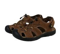 Herren Leder Wandersandalen Outdoor Sport Sommer Strand Fischer Sandalen Leder Sandale Geschlossene Zehe Wandern Sandalen Casual Atmungsaktiv Sportliche Schuhe,38-50