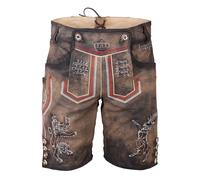 Herren Lederhose % - FURCHTLOS UND TREU - Trachtenhose - Krüger Buam - 092649-000-0007 Braun - Gr. - 44