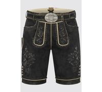 Herren Lederhose KUNO mit Gürtel - Krüger Buam - 961569-000-0076 Dunkelbraun/Dunkelbraun - Gr. - 52