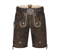 Herren LEDERHOSE Leny - Krüger Buam - 962071-000-0076 Dunkelbraun/Dunkelbraun - Gr. - 56