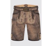 Herren Lederhose MAGNUS - Trachtenhose - Krüger Buam - mit Gürtel - 962065-000-0007 Braun - Gr. - 44