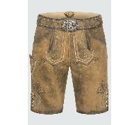Herren Lederhose MILO mit Gürtel - Krüger Buam - 099635-000-0007 Braun - Gr. - 48