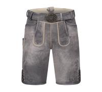 Krüger Lederhose Wincent mit Gürtel 52 grau