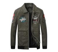 Herren Lederjacke Bikerjacke Slim Fit Militär Bomberjacke Vintage Windbreaker Jacke Funktionsjacke Männer Klassisch Übergangsjacke