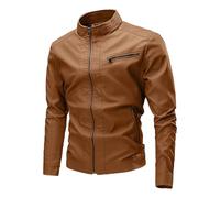 Herren Lederjacke Bikerjacke Slim Fit Motorrad Militär Fliegerjacke Vintage Wasserdicht Jacke Windbreaker Funktionsjacke Klassisch Sweatjacke Übergangsjacke