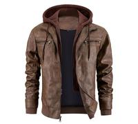 Herren Lederjacke Bikerjacke Slim Fit Motorrad Militär Fliegerjacke Windbreaker Jacke Funktionsjacke Casual Sportjacke Übergangsjacke