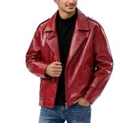 Herren Lederjacke Bikerjacke Slim Fit Motorradjacke Windbreaker Jacke Verdickt Freizeitjacke Männer Klassisch Übergangsjacke