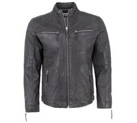 Herren Lederjacke Lammleder blau-anthra : 58