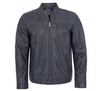 Herren Lederjacke Lammnappa blaugrau : 58