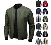 Herren Leicht Bomberjacke Dünne Blouson Jacke Freizeit Sommer Übergangsjacke Lässig Sportlich Fliegerjacke mit Multi Taschen Softshelljacke Outdoorjacke Langärmelig Herrenjacke Lederblouson l m 5xl