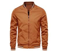 Herren Leichte Jacken Sommer Lässige Elegante Jacke Herbst Windbreaker Bomberjacken Leicht Dünn Lässig mit Reißverschluss Fliegerjacke Militär Bomberjacken Sport Bomber Baseballjacken, braun, M