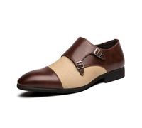 Herren Loafer Fashion Monk Slip-On Business Formelle Schuhe,Braun,41 EU
