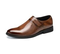 Herren Loafers Business Anzugschuhe | PU Leder Elegante Bequeme Freizeitschuhe mit Reißverschluss für Hochzeit Büro Party Schwarz Braun Violett EU Größe 40-45