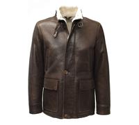 Herren Long Lammfelljacke Gobin in Marrone Braun