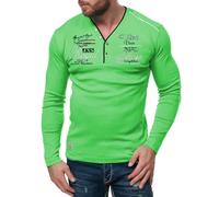 Herren Longshirt | Langarm T-Shirt | Italia Flagge | Offshore 8868 Grün 4XL