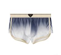 Herren Low Waist Trunks mit stilvollem Streifenmuster und atmungsaktiver U konvexer Tasche (L Dunkelblau)
