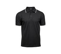 TJ1407 Tee Jays Luxus dehnbares Polo mit Streifen Black XL