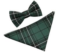 Herren Maclean Green Tartan Schottenkaro Fliege und Einstecktuch Set, Grün , Einheitsgröße