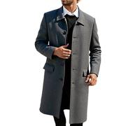 Herren Mantel Lange Jacke Fleece Casual Wollmantel Weiß Wintermantel Kerbkragen mit Knopfleiste Trenchcoat Herrenmantel mit Reißverschluss Grün Oberbekleidung Einreiher Extra Lang Outfit Coat 4XL 6XL