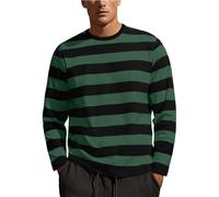 Herren Marine T-Shirt, gestreift, langärmlig, Rundhalsausschnitt, locker, fischerhemd, Langarmshirts, Ringelpulli Langarm, Longsleeve, Sommerliches Freizeitshirts Basic T-Shirt für Männer Geschenk