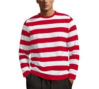 Herren Marine T-Shirt, gestreift, langärmlig, Rundhalsausschnitt, locker, fischerhemd, Langarmshirts, Ringelpulli Langarm, Longsleeve, Sommerliches Freizeitshirts Basic T-Shirt für Männer Geschenk