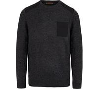 Herren Merino Premium Pullover Winterpullover Strickpullover Outdoor Langarm-Shirt aus 100% zertifizierter RWS Merinowolle - Rundhalspullover Farbe Grau Größe XXL