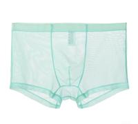 Herren Mesh Boxershorts Dünn Transparent Atmungsaktiv Netz Slip Shorts Niedriger Bund Unterwäsche für Alltag Sport Weiß Schwarz Hellblau Grau Saphir(XL Light Blue)