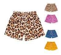 Herren Mesh Shorts Leoparden Drucken Kurze Hosen Men Kordelzug Short Pants Elastische Taille Hose Kurz Atmungsaktiv Schnelltrocknend Sporthose Weich Bequem Strandhose Sommer Freizeithose mit Taschen