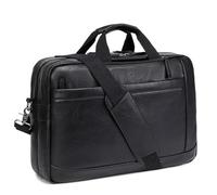 Herren Messenger Bag 17,3 Zoll Canvas/Leder Laptoptasche Rucksack für Herren Aktentasche Computer Handtaschen Schultertasche wandelbar, dunkel, L, Business