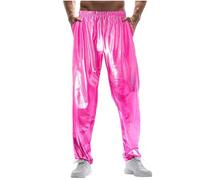 Herren Metallic Disco Hosen 70er/80er Jahre Paillettenhose Party Club Hose Shiny Jogger Herren Glänzende Party Jogginghose Glitzer Glitzernde Festival Nachtclub Disco Hose Fashion Fit Karneval (XXXL)