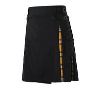 Herren Mode Schottischer Rock, Scottish Style Plaid Kontrast Plissee Rock Retro Rock Kleid Highland Herrenkostüm Schotte Karierter Kilt für Herren Party Outfit kurzer Schottenrock Faltenrock Rock