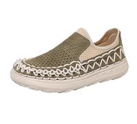 Herren-Mokassin aus Leder, große Größe, Loafers und Loafer, perforiert, Freizeitschuhe, Sportschuhe aus atmungsaktivem Mesh, Wanderschuhe, dicke Sohle, Slip-On zum Anziehen - Reisen, Wandern, Alltag