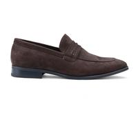 Herren Mokassin Loafer aus braunem Wildleder, elegante Slipper EU45