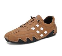 Herren Mokassins Flache Slipper Slip on Loafer Slipper Bootsschuhe Walkingschuhe Anzugschuhe Bequeme Atmungsaktive Leichtgewichts Fitness Turnschuhe Hautfreundliche rutschfeste Sneakers (Brown, 44)