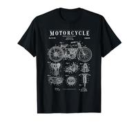 Herren Motorcycle Bike Vintage Biker Patent Print Preisgünstiges Grafik-T-Shirt