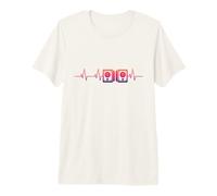 Herren Musikliebhaber Herzschlag Musikboxen DJ Heartline Disc Jockey Premium T-Shirt