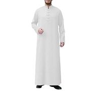 Herren Muslim Kaftan Tunika Henly Islamische Ethnische Kleidung für Männer Langarm Saudi-Arabien Muslimische Dubai Robe Kaftan Islamic Abaya Kleid mit Taschen