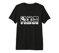 Herren My Weekend Routine - Lustiges Jockey-Zitat Premium T-Shirt