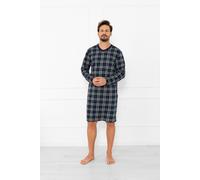 Herren Nachthemd Andreas - Baumwolle, langarm, Karo Italian Fashion - Größe XL