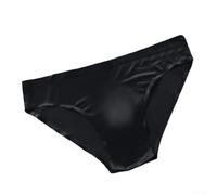 Herren Nahtlose Ice Silk Boxer Shorts Dünn Atmungsaktiv(Black L)