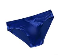 Herren Nahtlose Ice Silk Boxer Shorts Dünn Atmungsaktiv(Blue L)
