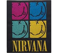 Herren Nirvana Smiley Squares Woven Patch