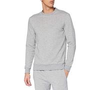Herren O&S Basic Sweatshirt Regular Fit Pullover Langarm Jumper Sweater Shirt ohne Kapuze ONSCERES, Farben:Grau-2, Größe:S